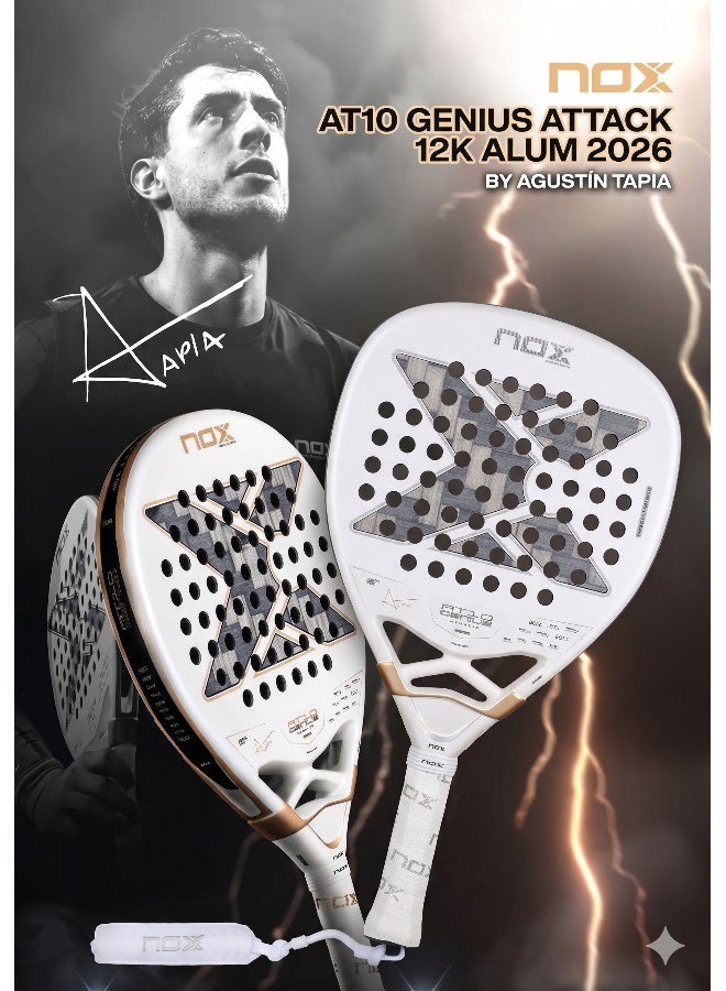 AT10 Genius Attack 12K Alum 2026 Padel Racket – Agustín Tapia Signature | Power & Spin Performance
