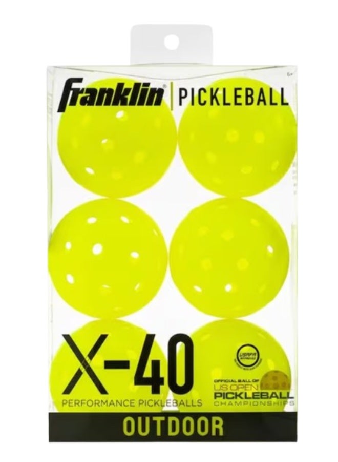 Franklin Pickleball X-40 6 Pack Vellum Optic