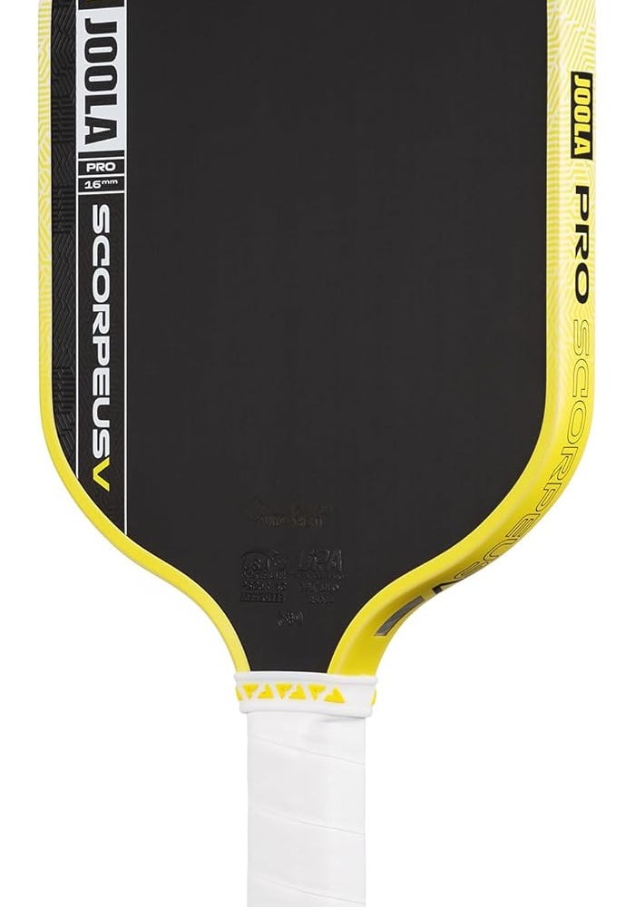JOOLA Scorpeus Pro V Pickleball Paddle - 16mm Raw Carbon Fiber with Enhanced Frame & Propulsion Core