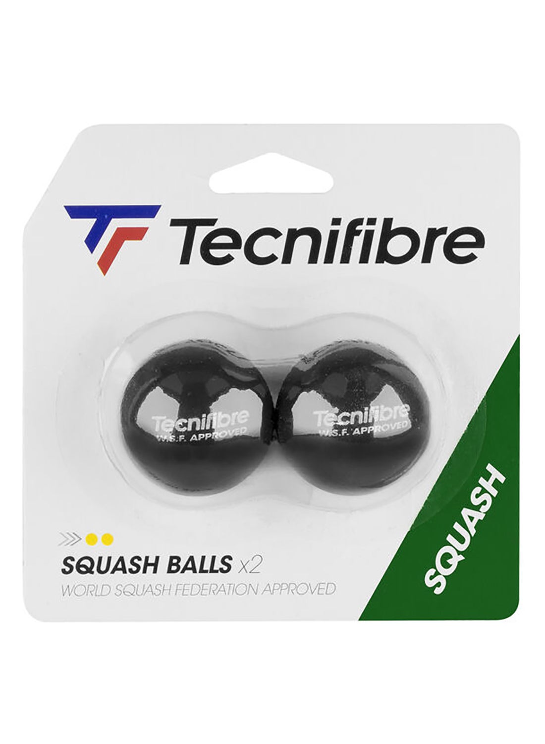 SQUASH BALLS - Set of 2 (double yellow dot)