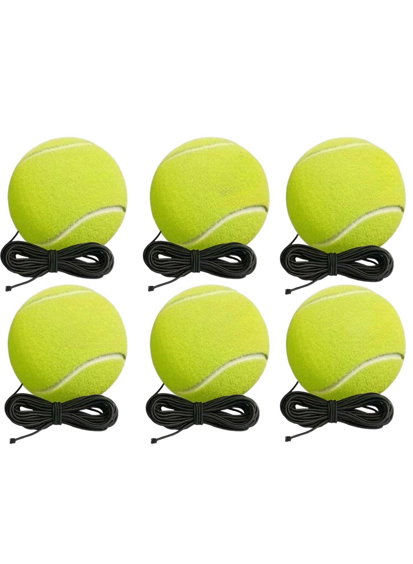 NOVOLAN Tennis Trainer String Rebound Balls Refill, 6 Pack of String Balls for Single Player Rebound Training, 1.3m High Elastic Fitness Rebound Tennis Balls, 64mm Diameter, 60g for Enhanced Practice