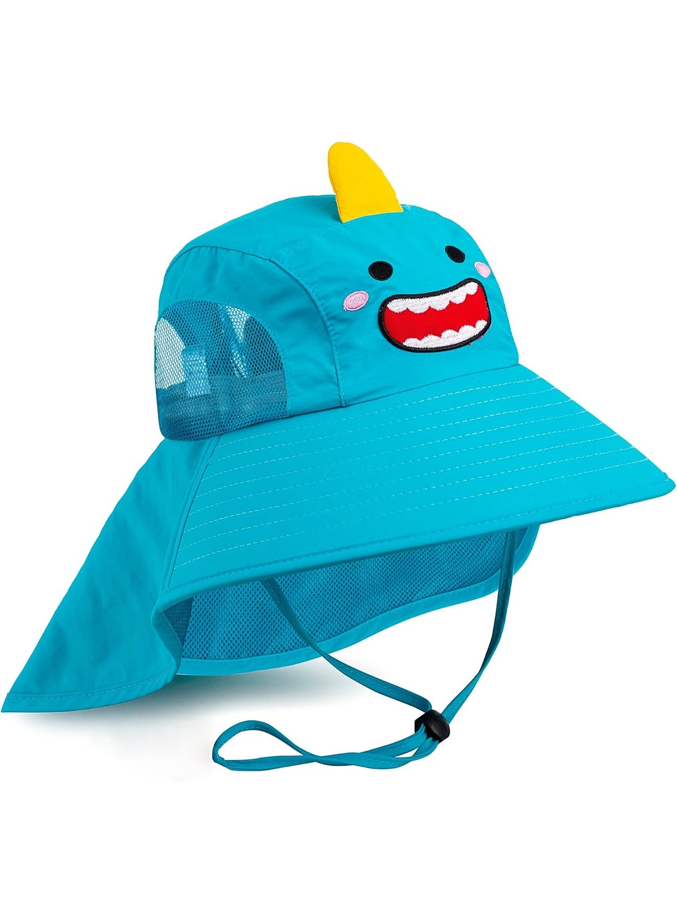 Kids Sun Hat UPF 50+ Boy Girl Protection Hat Wide Brim Beach Hats with Mesh and Adjustable Chin Strap