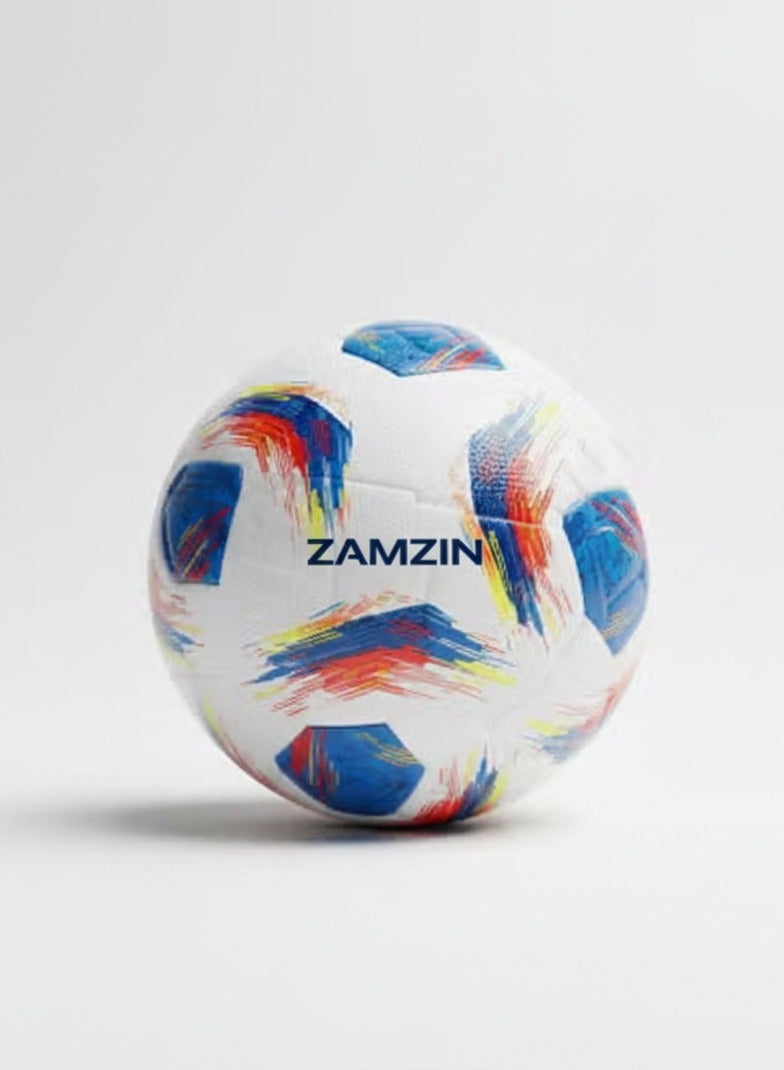 ZAMZIN FIFA World Cup 2022 Soccer Ball with Air Pump – Official Replica Training Football – Size 5, Durable PU Material, Ideal for Practice, Match, and Outdoor Play