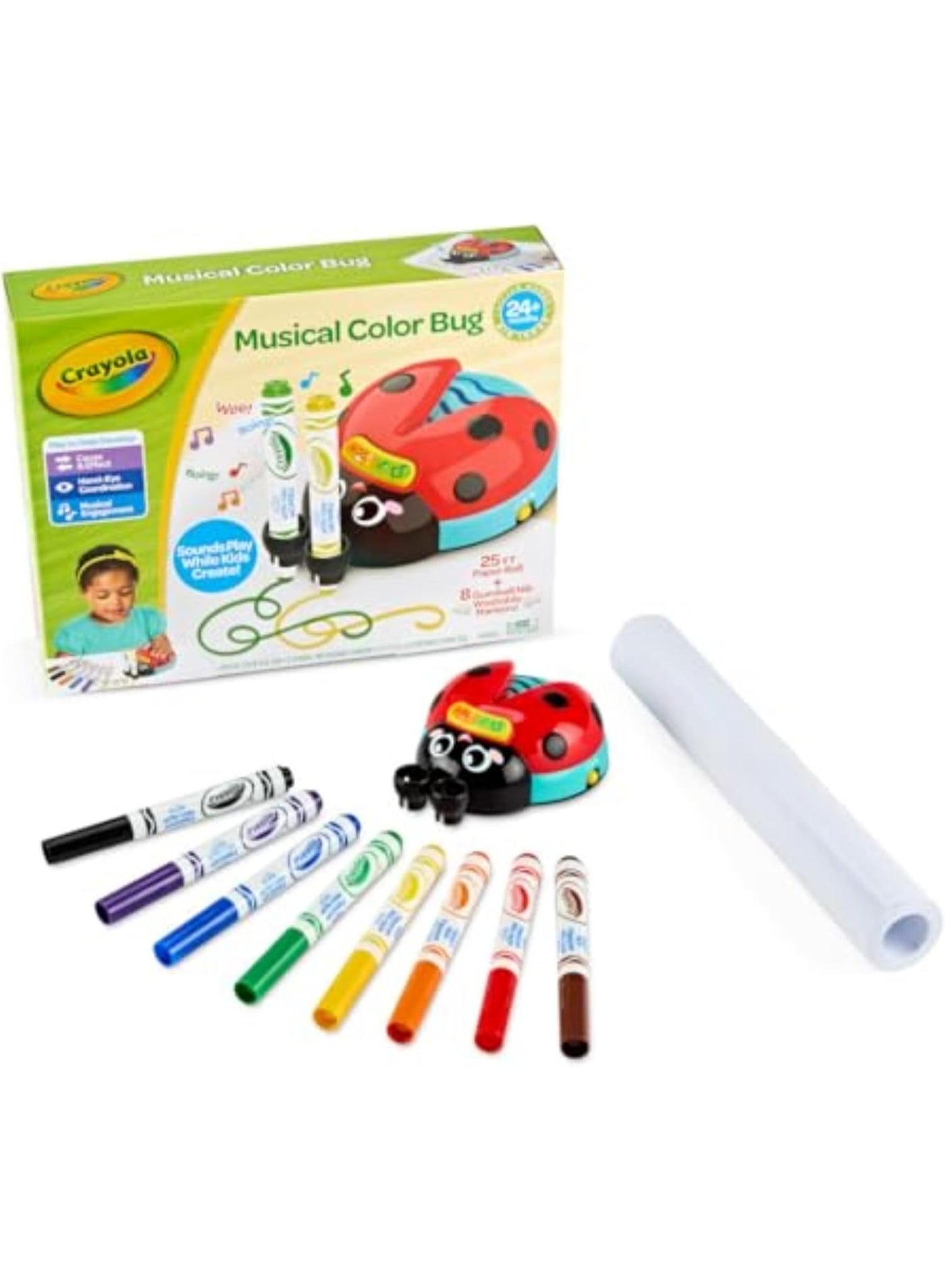 Crayola Musical Doodle Bug, Toddler Sensory Toy, Ladybug Toy for Kids, Arts & Crafts, Holiday Gifts for Toddlers, Ages 2, 3, 4