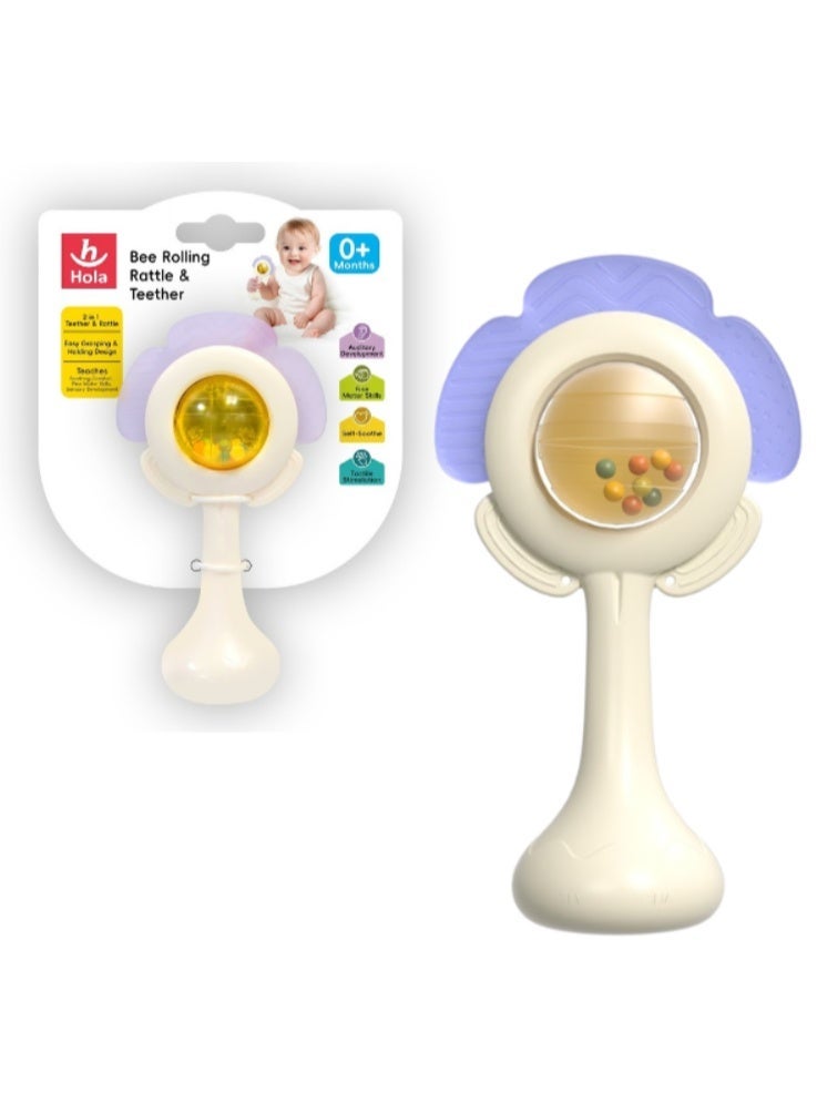Hola Bee Rolling Rattle & Teether Baby Toy