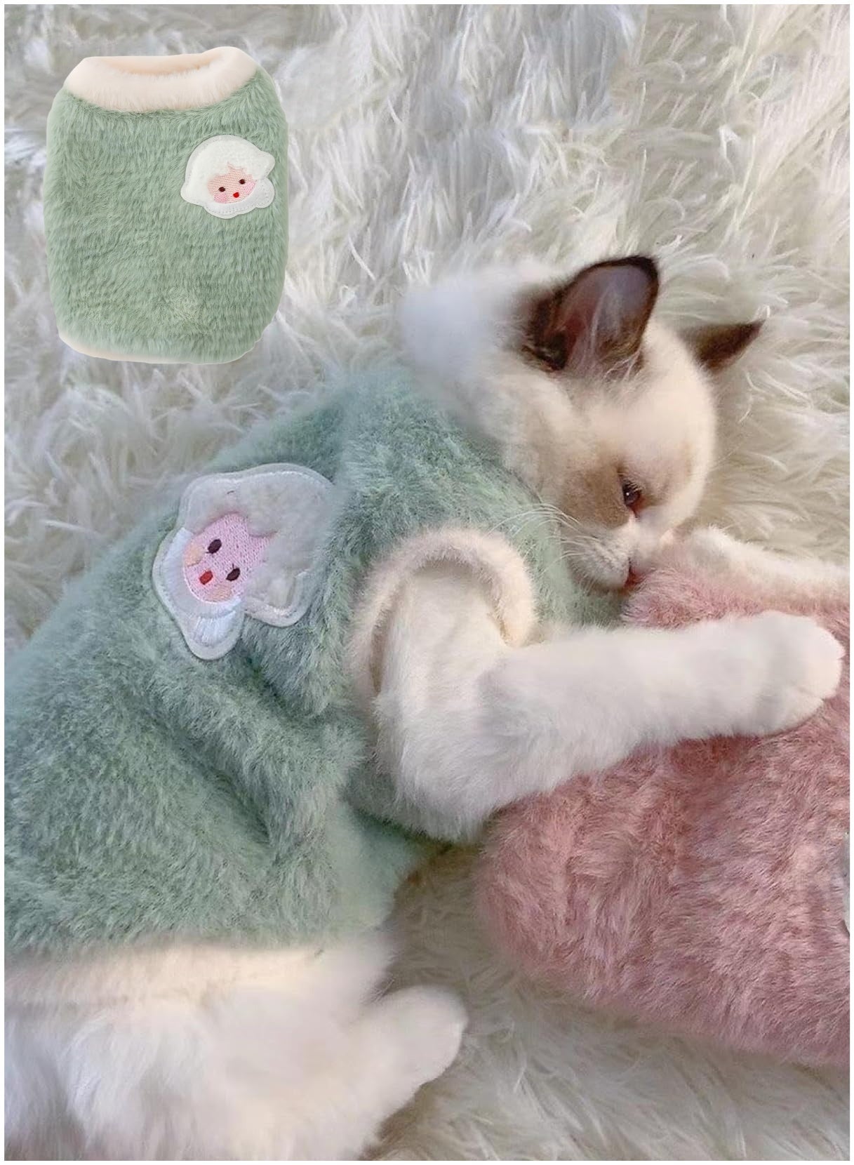 Cat Clothes Autumn and Winter Ragdoll cat Thermal Vest Velvet pet Dog Clothes Kitten Kitten Anti-Shedding