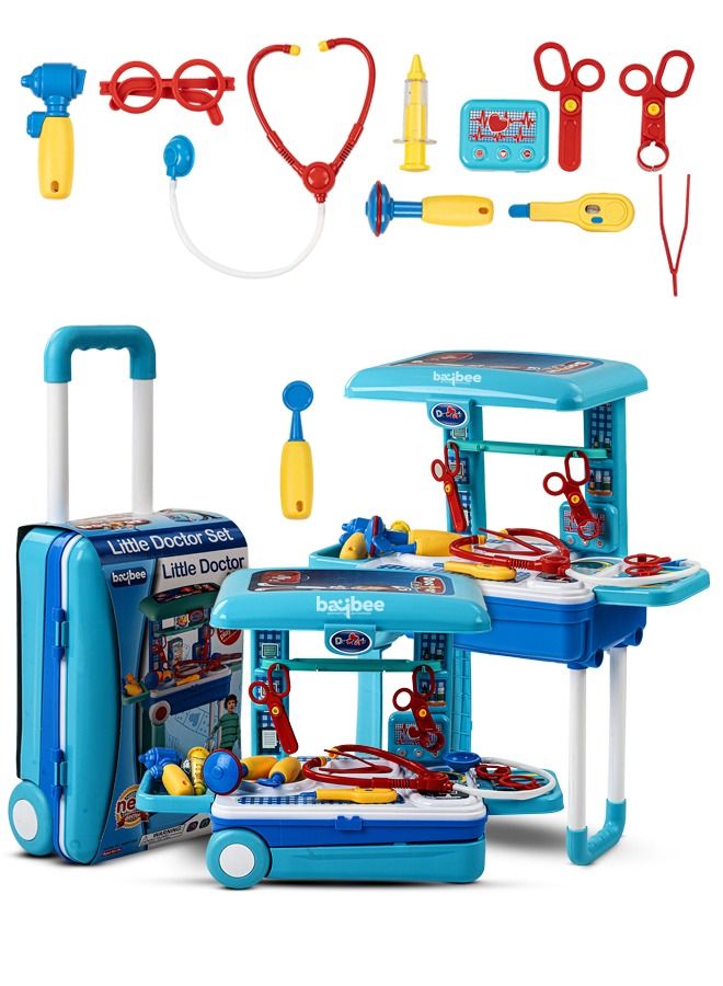 2 In 1 Trolley Kids Doctor Set For Kids With Medical Play Set Accessories Doctor Playset Pretend Play Toys Pretend Role Play Toys Medical Doctor Play Set Toy For Kids 3+ Years Boys Girls
