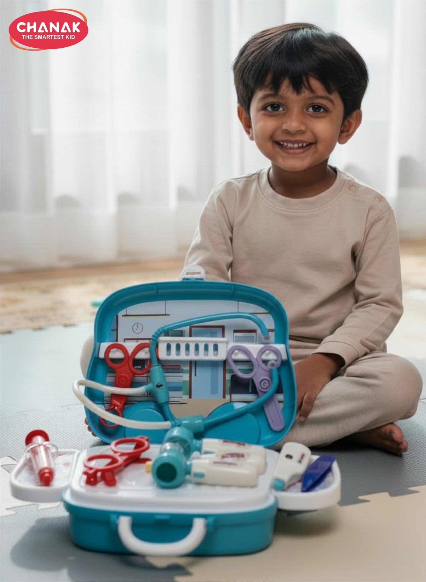 Premium Doctor Set Suitcase for Kids, Doctor Set with LED Light Instruments, Pretend Play Doctor Set for Kids Above 3 Years, 10 Piece Doctor Kit for Boys & Girls