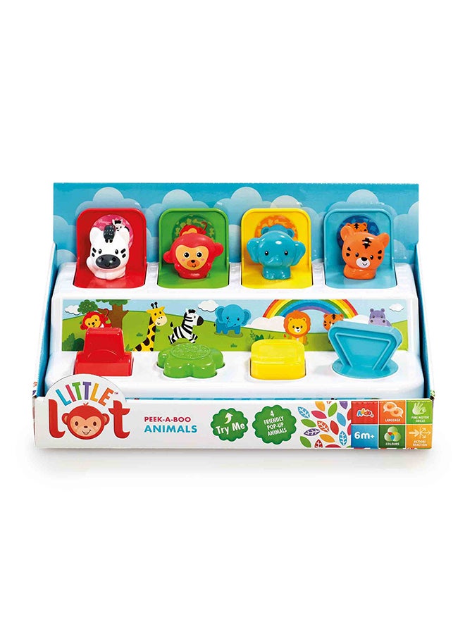 Little Lot Peek-A-Boo Animals |Press, Turn & Flip The Buttons And Colorful Creatures Will Pop-Up!, Develops Fine Motor Skills, Interactive Toy, Early Learning Toy For Toddler