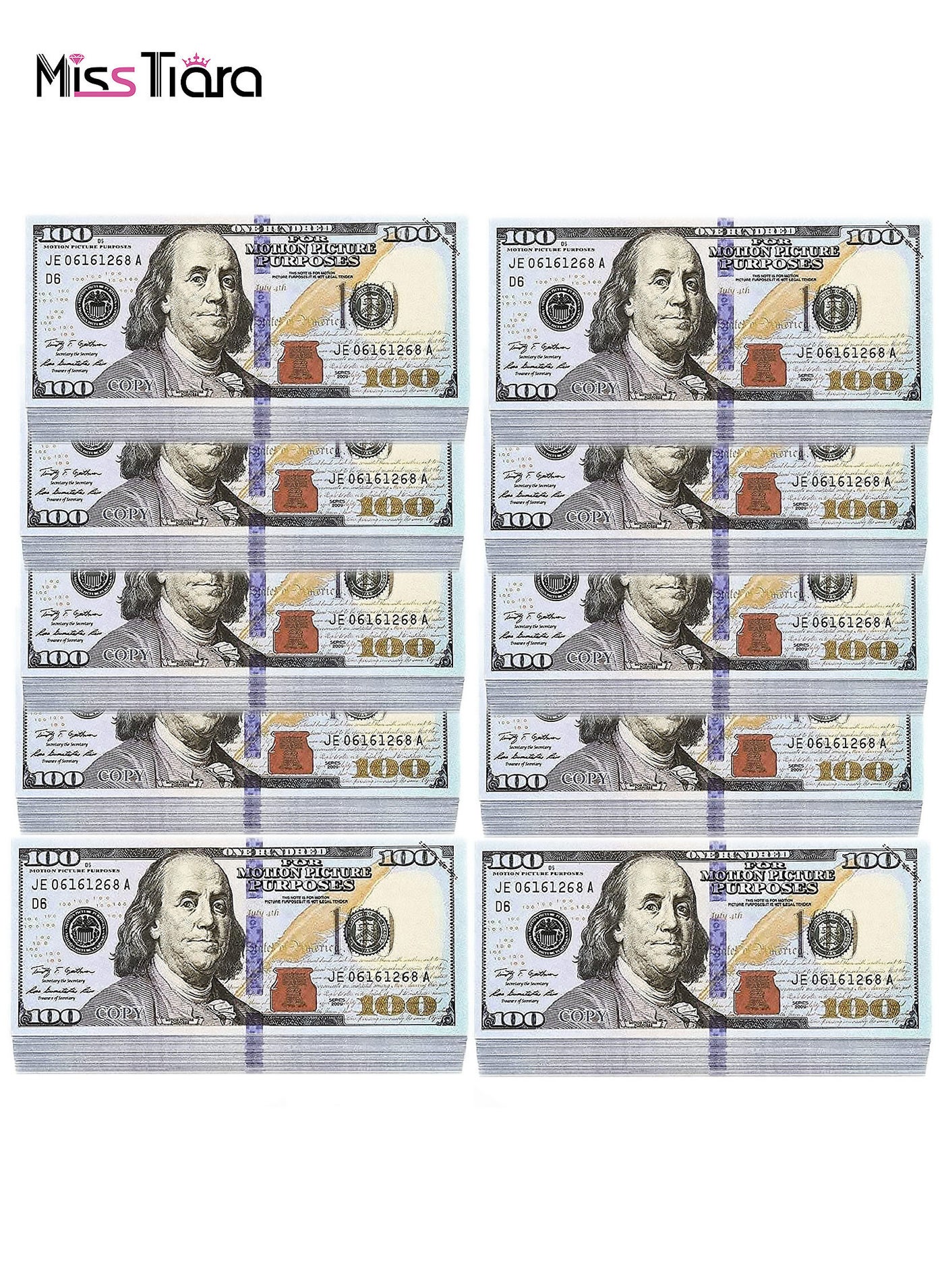 1000 Pieces Prop Money Full Print 2 Sided Motion Picture Money Face Money Dollar Bills Realistic Money Stacks,Copy Money Play Money That Looks Real for Movie, TV, Videos