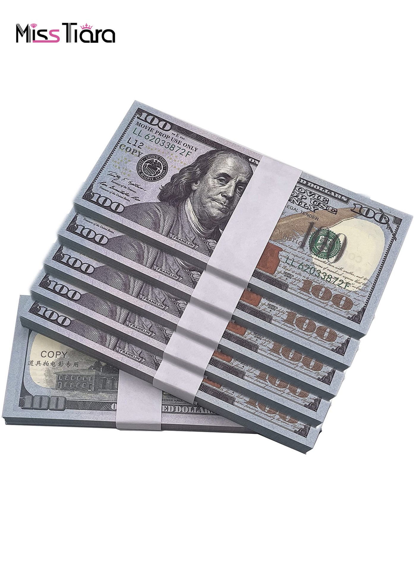 600 Pieces Prop Money Full Print 2 Sided Motion Picture Money Face Money Dollar Bills Realistic Money Stacks,Copy Money Play Money That Looks Real for Movie, TV, Videos