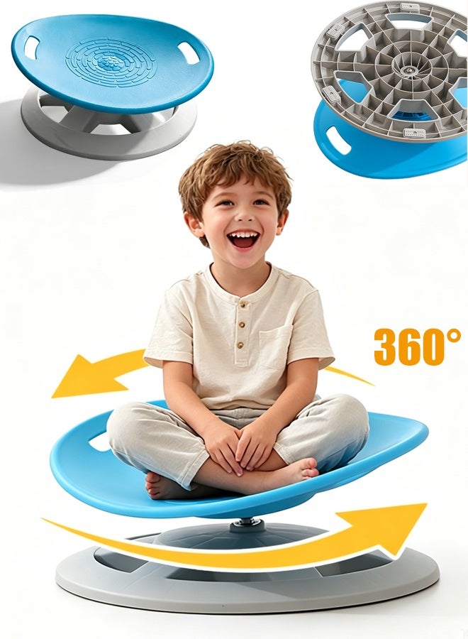 Spinning Chair for Autistic Kids with Handle, Sensory Swivel Chair, 220LBS Weight Capacity, Sensory Toy for Children with ADHD/Autism, Training Body Coordination, 3+ Years (Blue)