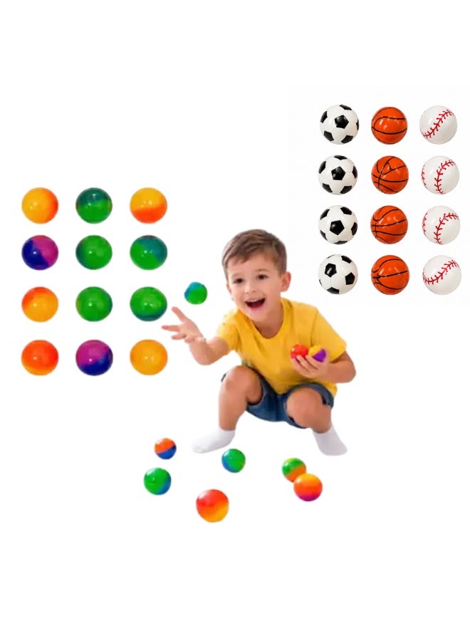 Bouncy Balls for Kids 12 Pcs – Mini Rubber High Bounce Balls Bulk Pack, Colorful Multicolor Balls for Party Favors, Classroom Rewards, Goodie Bag Fillers, Outdoor Indoor Play Toys for Boys Girls"