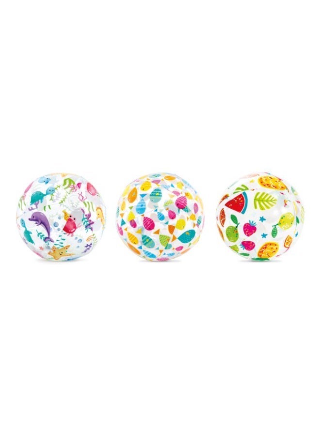 Intex Lively Print Inflatable Beach Ball | Assorted  Colour May Vary | 51cm | Ages 3+