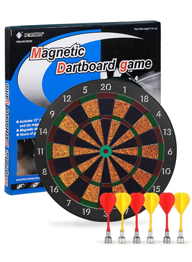 Professional Magnetic Dart Board Set with 6pcs Magnetic Darts, Excellent Dartboard Game for Adults and Kids, Suitable Indoor Games & Party Games for Family and Friends