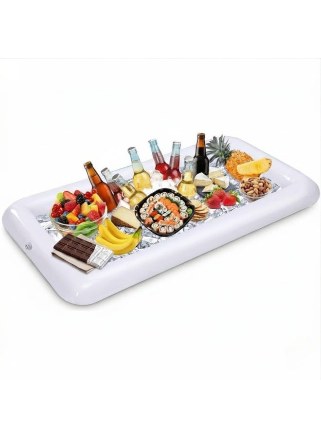 Adventure Lab Inflatable Serving Bar with Drain Plug | Large Ice Buffet Cooler Tray for Food & Drinks, Portable Salad Bar for BBQ, Picnic, Luau, Pool Party, Beach & Outdoor Events