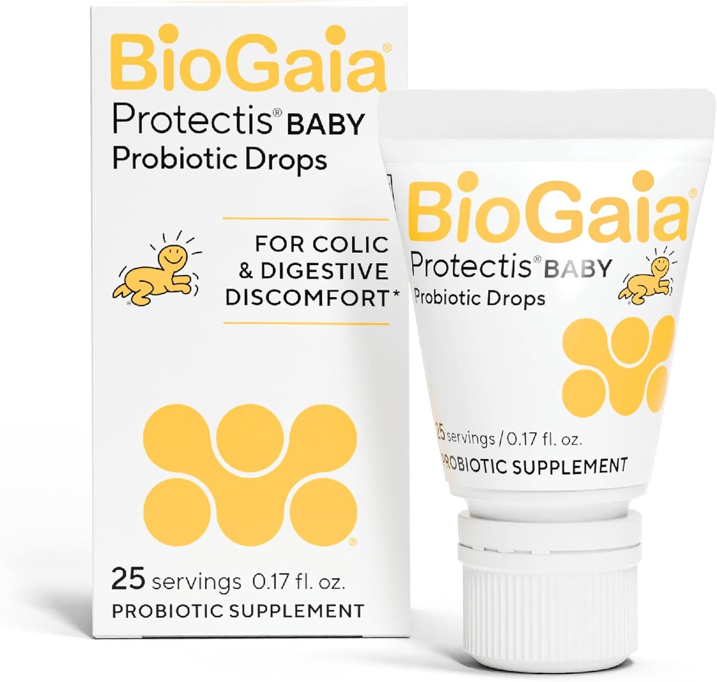 BioGaia Protectis Baby Drops | Probiotic Supplement for Newborns, Babies & Infants | Digestive Relief for Tummy Gas & Discomfort | Significantly Reduces Crying | Dairy-Free | 5 ml