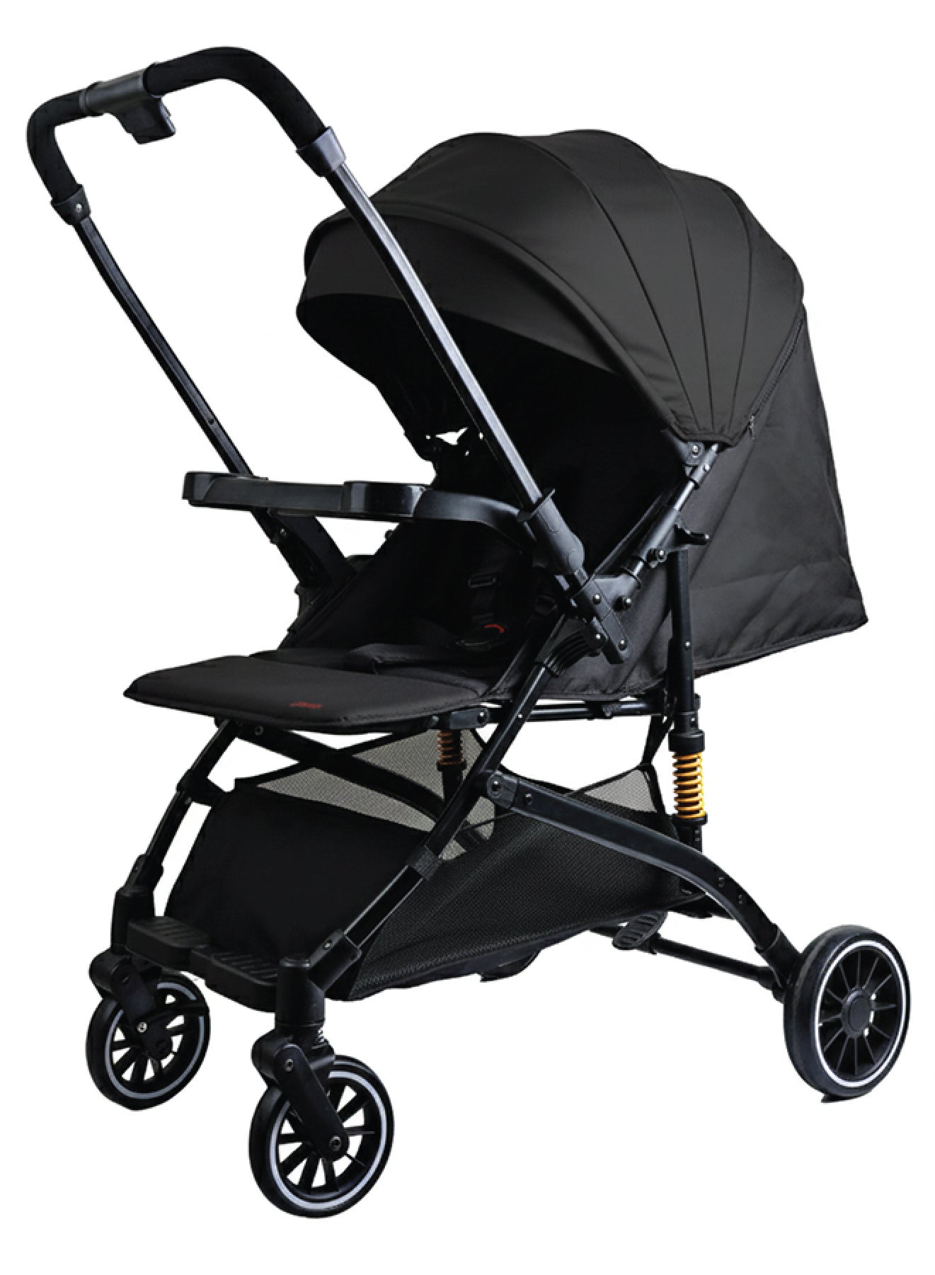 Zenito Lightweight 6.5 kg Reversible Baby Stroller, Two-Way Push Travel Stroller with One-Hand Fold, Adjustable Seat & Canopy, Shock-Absorbing Wheels, 5-Point Safety Harness & Large Basket, 0-36 Months | Grey