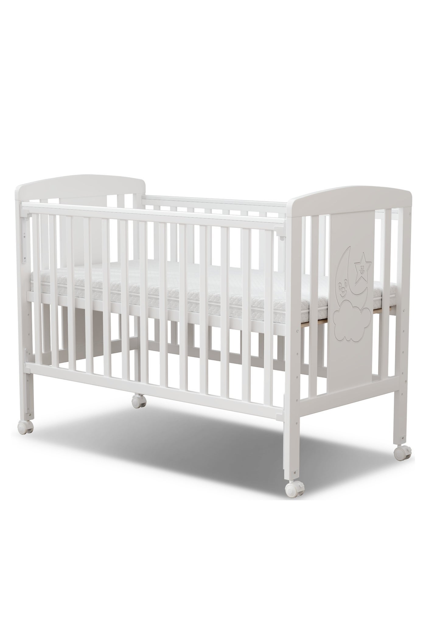 MEICI BABY 3-in-1 Wooden Baby Cot Bed，Baby Crib，Convertible Baby Bed with Teething Rail，3 Adjustable Bed Base Positions ，From Birth to 5 Years