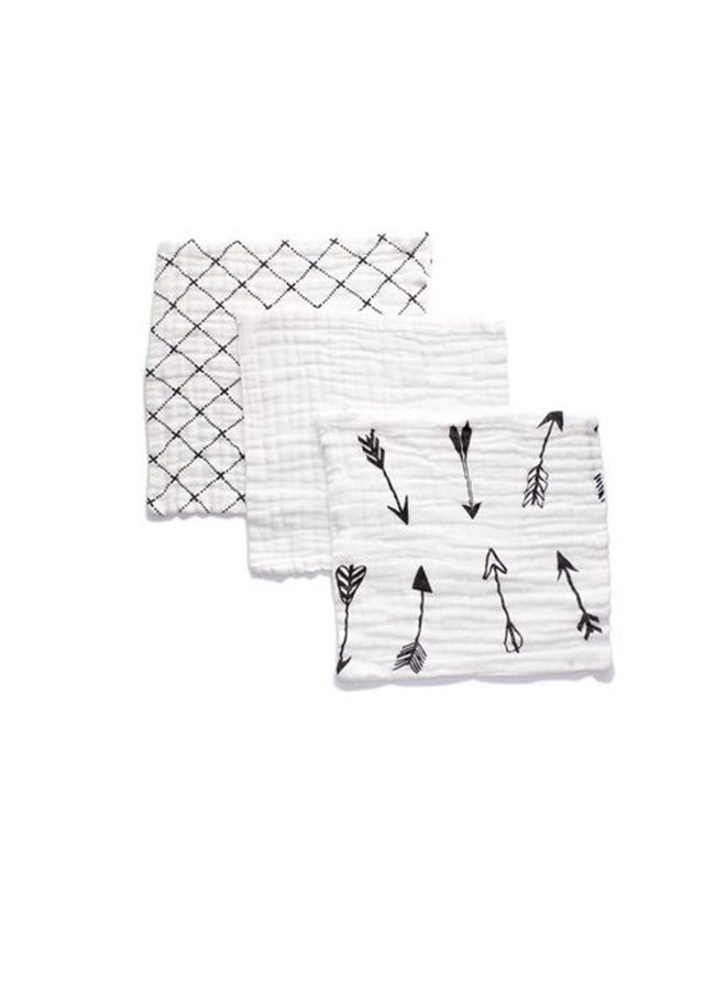 Muslin Face and Burp Cloth 100% Organic Cotton Set of 3 Keen Arrows