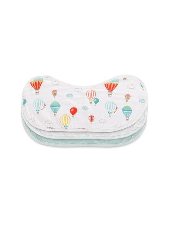 Set of 3 Organic Bamboo Burp and Bib Cloth Balloons