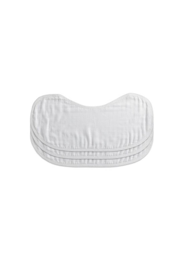 Set of 3 Organic Bamboo Burp and Bib Cloth White