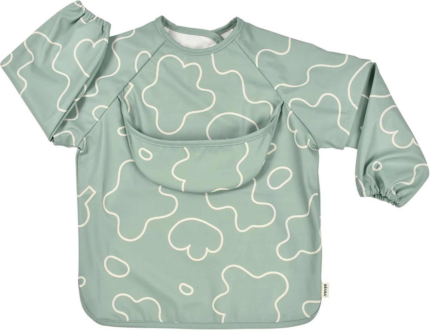 Béaba 2-in-1 Waterproof Bib with Removable Sleeves - Sage Green