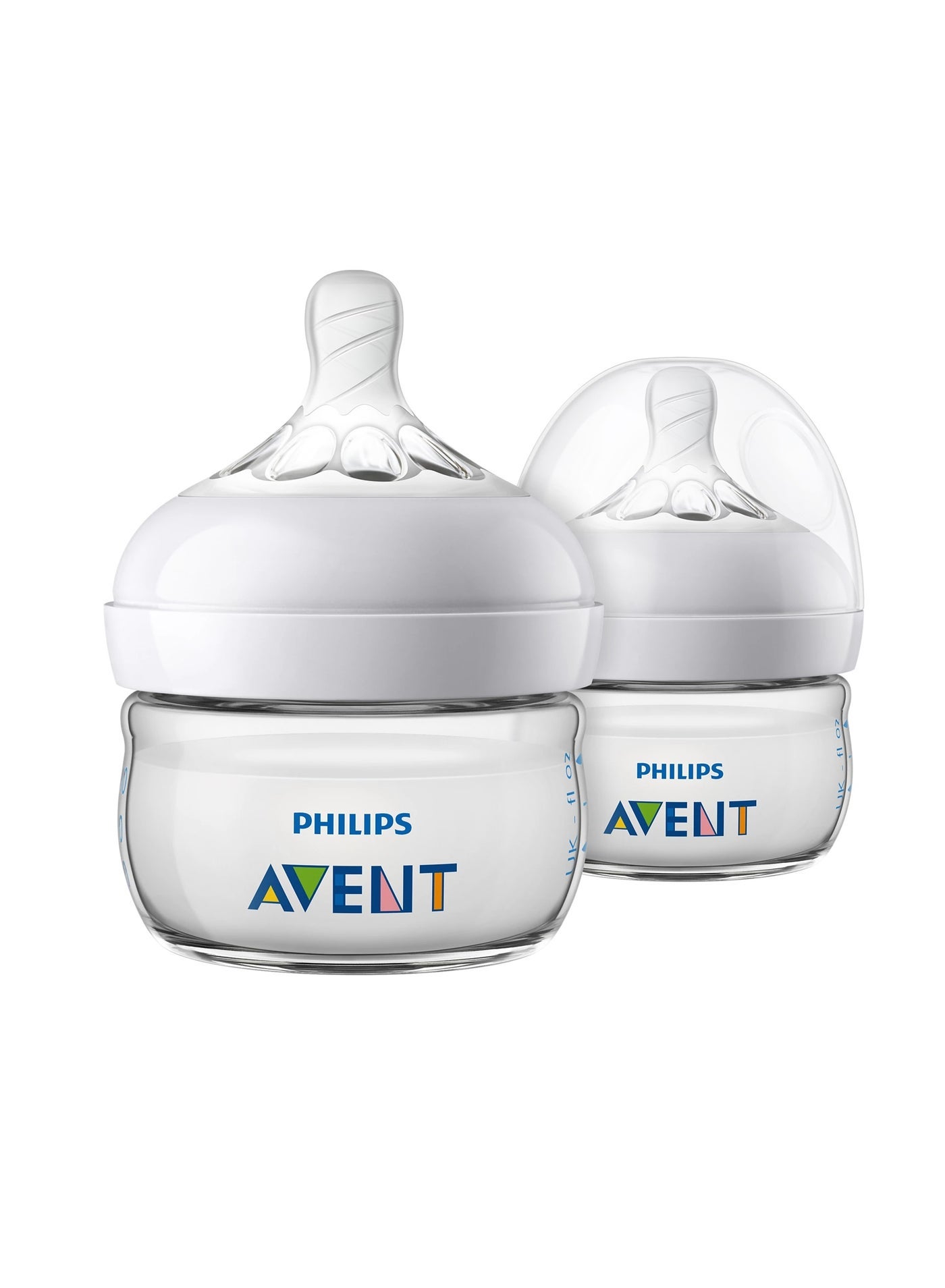 Avent Natural Baby Bottle, Clear, 0M, 60 ml, 2 Pack