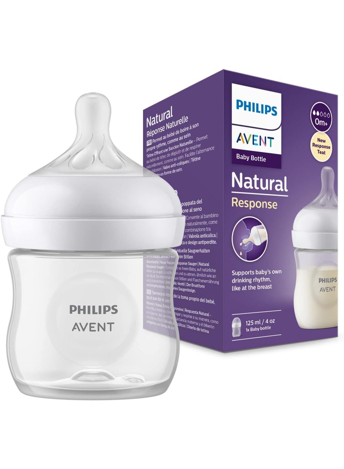Philips Avent Natural Response Baby Bottle - 125ml, BPA Free, for Newborns and Up
