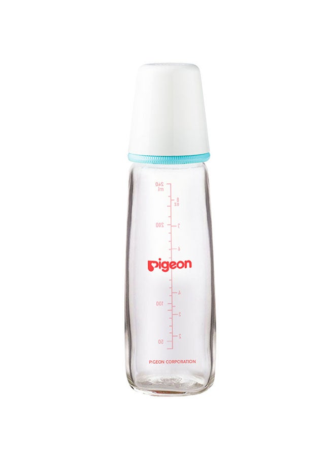 Slim Neck Glass Bottle White Cap - 240ML - Assorted