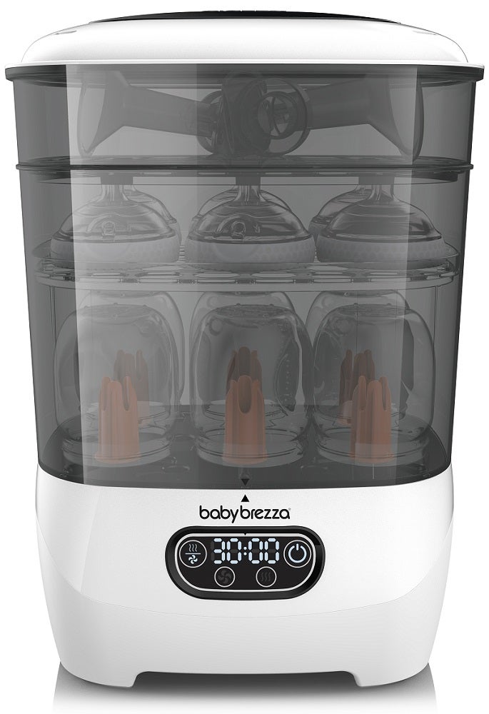 Baby Brezza Bottle Sterilizer and Dryer Advanced – Electric Steam Sterilization Machine Universal Sterilizing for All Bottles: Plastic + Glass Pacifiers Breast Pump Parts - HEPA Filtration-White