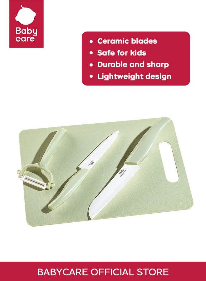 Babycare – Ceramic Kitchen Knife Set with Green Handle (Charter Green)