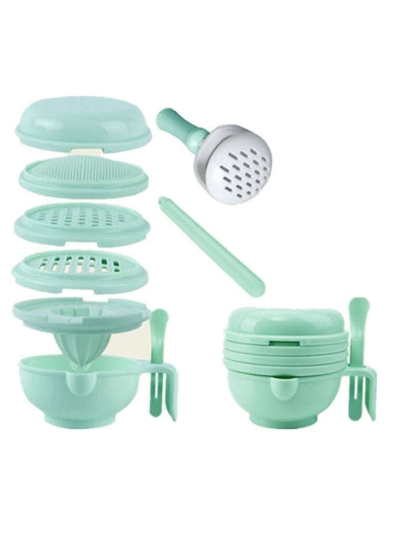 Baby Food Supplement Bowl Manual Grinder Puree Scissors Cooking Stick Machine Tool Set