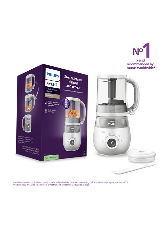 4-in-1 Healthy Baby Food Maker, For Every Weaning Stage - Steam, Blend, Defrost and Reheat - SCF883/02, White