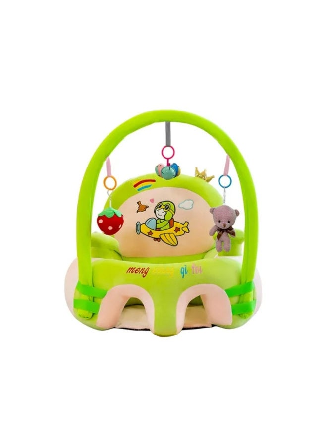 Baby Floor Seat Activity | 18-24 Months | Green & Pink | Foam & Polyester | Padded Seat & Detachable Toy Arch | Hanging Toys & Teething Rings | Ergonomic & Portable | Lightweight | Easy to Clean