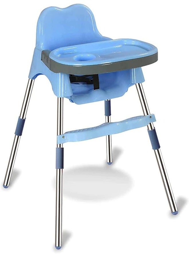 Esqube Spotty Baby Feeding Chair And Kids Dining High Chair with Foot Rest And Tray Blue Color