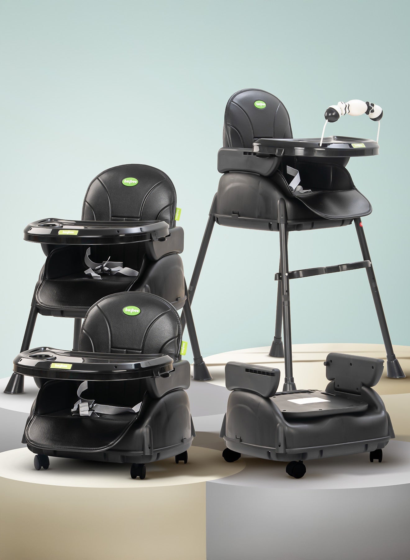 4 In 1 Nora Convertible High Chair For Kids With Adjustable Height And Footrest Baby Toddler Feeding Booster Seat With Tray Safety Belt Kids High Chair For Baby 6 Months To 4 Years Black